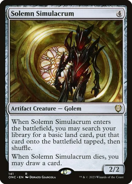 Solemn Simulacrum, Magic card ONC 141 — Phyrexia: All Will Be One Commander set