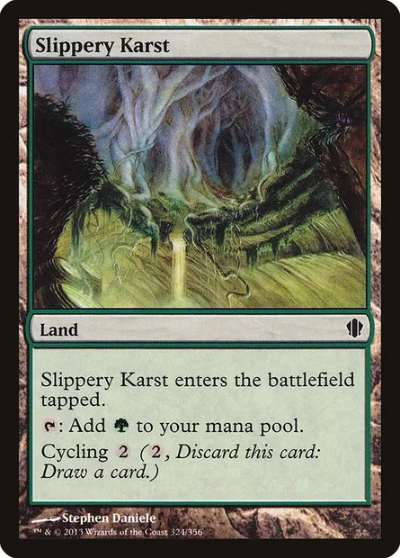 Slippery Karst, Magic card C13 324 — Commander 2013 set