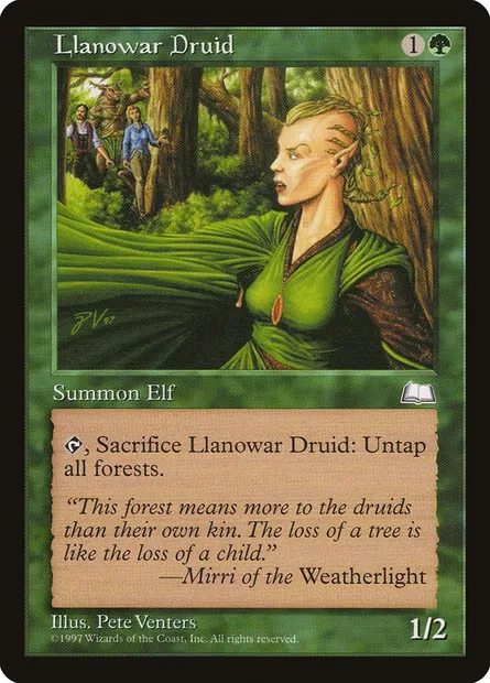 Druide de Llanowar, carte Magic WTH 133 — extension Aquilon
