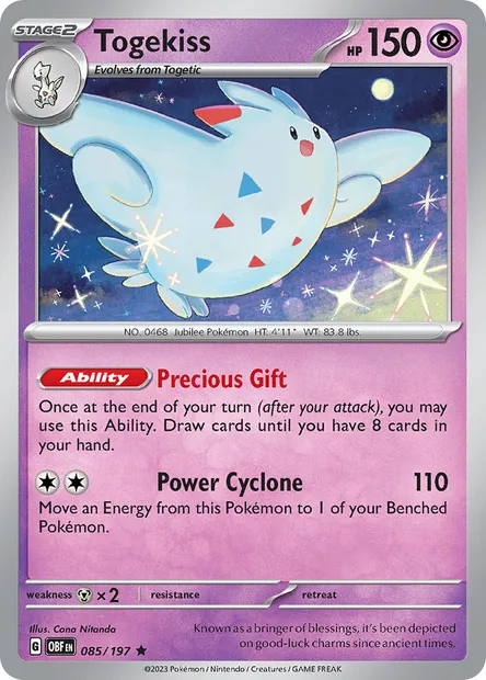 Togekiss, Pokémon card OBF 085 — Obsidian Flames set
