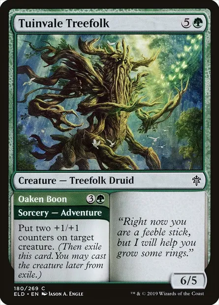 Tuinvale Treefolk // Oaken Boon, Magic card ELD 180 — Throne of Eldraine set