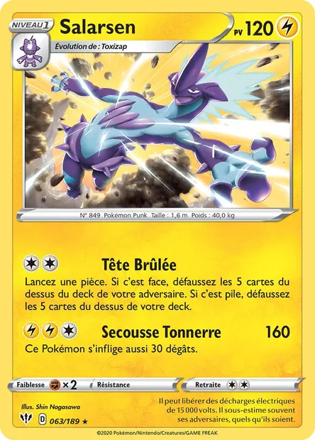 Salarsen, carte Pokémon DAA 63 — extension Ténèbres Embrasées