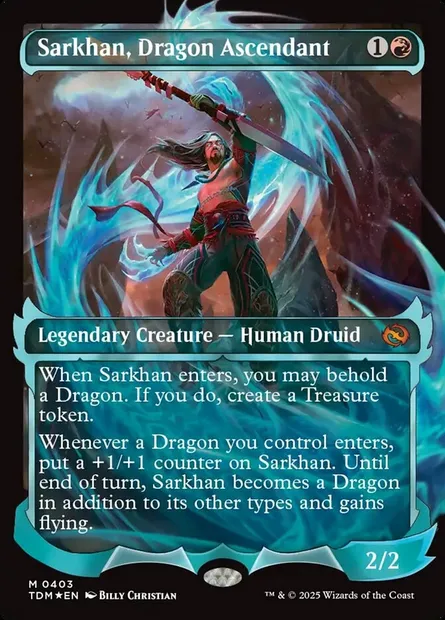 Sarkhan, dragon ascendant, carte Magic TDM 403 — extension Tarkir: Dragonstorm