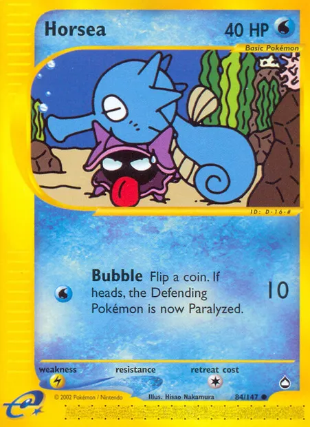 Horsea, Pokémon card AQ 84 — Aquapolis set