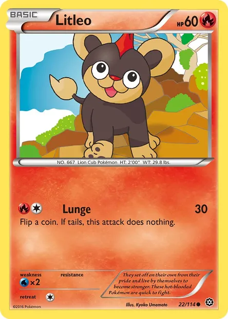 Litleo, Pokémon card STS 22 — Steam Siege set