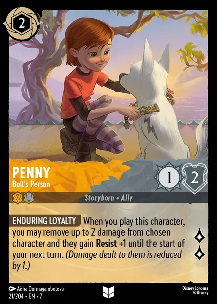 Penny - Bolt's Person, Disney Lorcana card CH7-021 — Archazia's Island set
