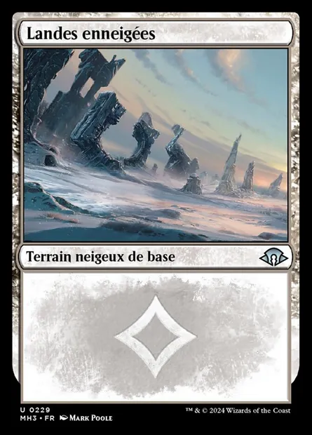 Landes enneigées, carte Magic MH3 229 — extension Modern Horizons 3