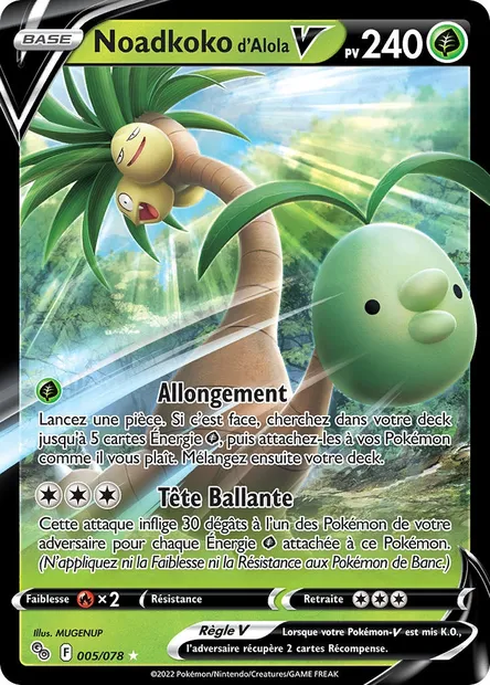 Noadkoko d'Alola V, carte Pokémon PGO 005 — extension Pokémon GO