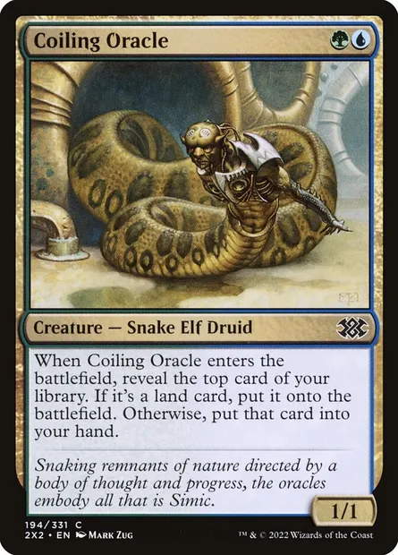 Coiling Oracle, Magic card 2X2 194 — Double Masters 2022 set