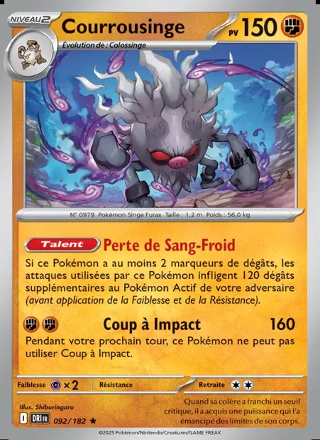 Courrousinge, carte Pokémon DRI 092 — extension Rivalités Destinées