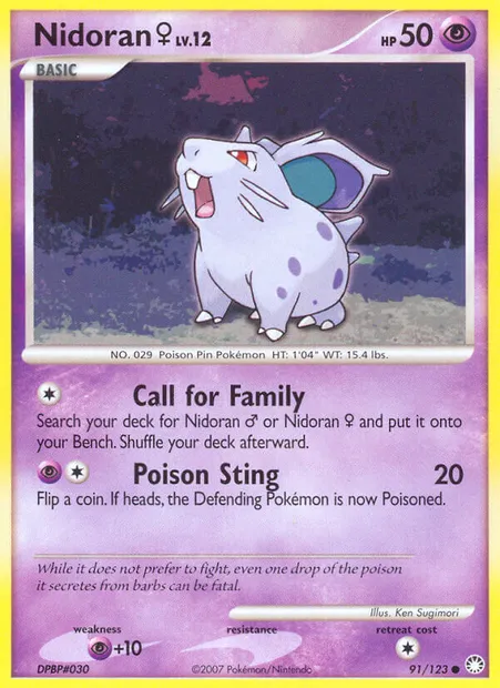 Nidoran♀, carte Pokémon MT 91 — extension Trésors Mystérieux