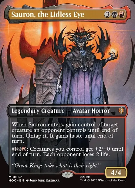 Sauron, the Lidless Eye, Magic card HOC 37 — The Hobbit Eternal set
