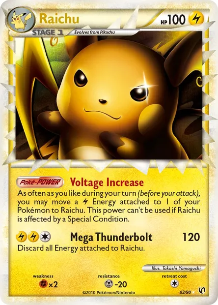 Raichu, Pokémon card UD 83 — Undaunted set