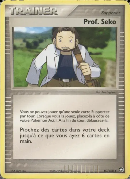 Prof. Seko, carte Pokémon PK 80 — extension EX Gardiens du Pouvoir