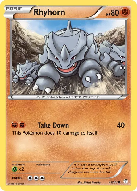 Rhyhorn, Pokémon card GEN 49 — Generations set