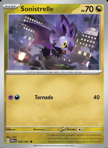 Sonistrelle, carte Pokémon PAF 068 — extension Destinées de Paldea