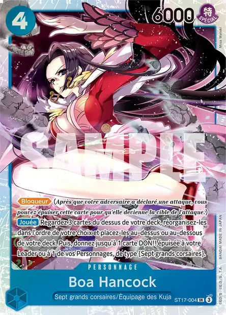Boa Hancock, carte One Piece ST17-004 — extension BLEU Don Quijote Doflamingo