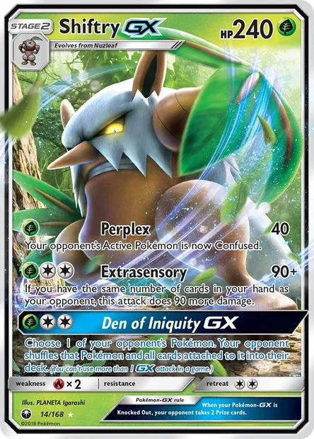 Shiftry GX, Pokémon card CES 14 — Celestial Storm set