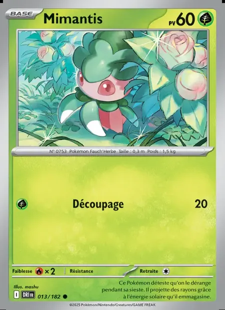 Mimantis, carte Pokémon DRI 013 — extension Rivalités Destinées
