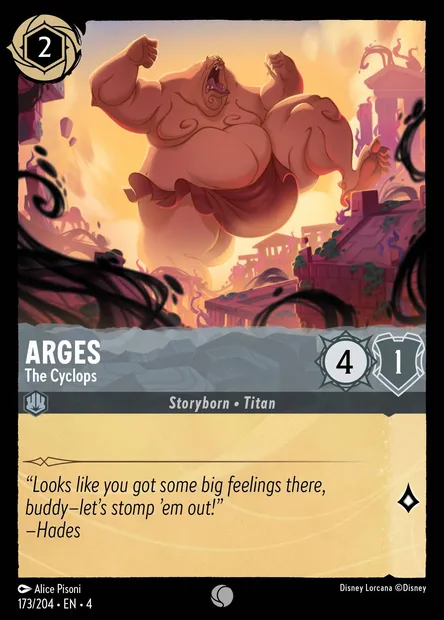 Arges - The Cyclops, Disney Lorcana card CH4-173 — Ursula's Return set