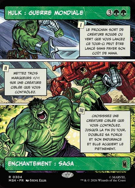 Hulk : Guerre Mondiale, carte Magic MSH 304 — extension Marvel Super Heroes