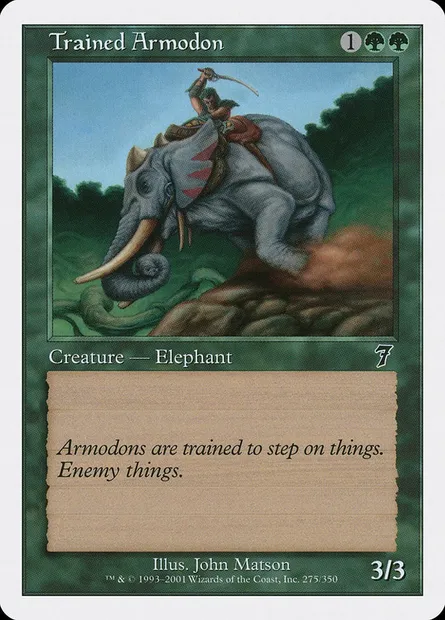 Trained Armodon, Magic card 7ED 275 — Seventh Edition set
