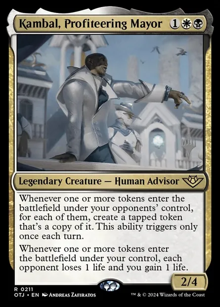 Kambal, Profiteering Mayor, Magic card POTJ 211p — Outlaws of Thunder Junction Promos set