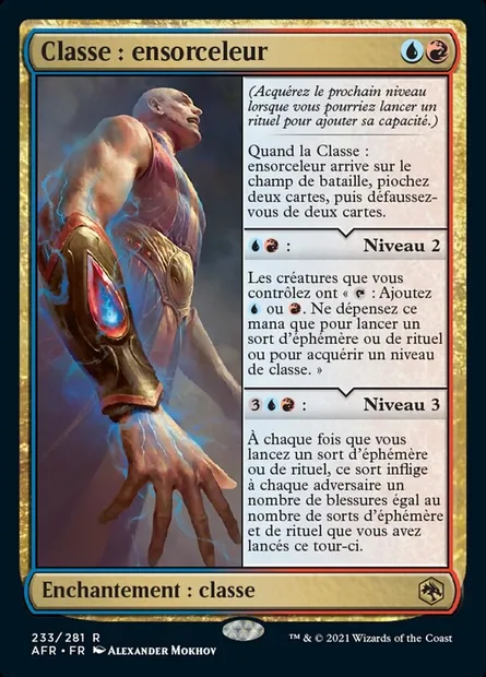 Classe : ensorceleur, carte Magic AFR 233 — extension Forgotten Realms: Aventures dans les Royaumes Oubliés