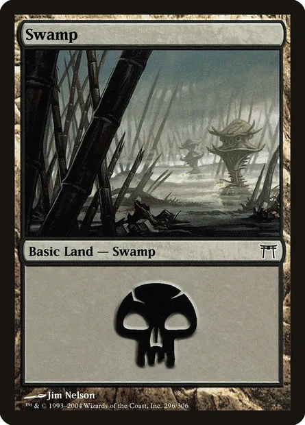 Swamp, Magic card CHK 296 — Champions of Kamigawa set