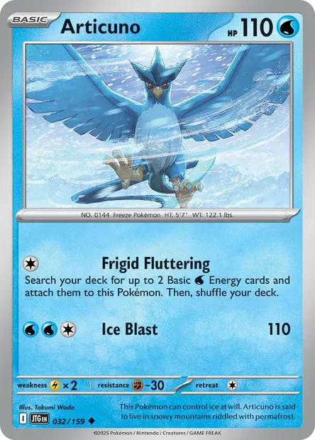 Articuno, Pokémon card JTG 032 — Journey Together set