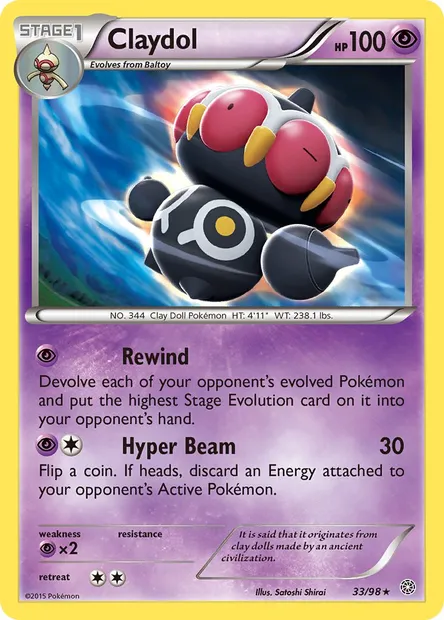 Claydol, Pokémon card AOR 33 — Ancient Origins set