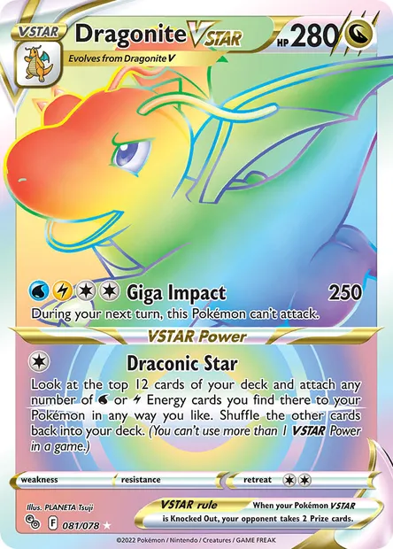 Dragonite VSTAR, Pokémon card PGO 081 — Pokémon GO set