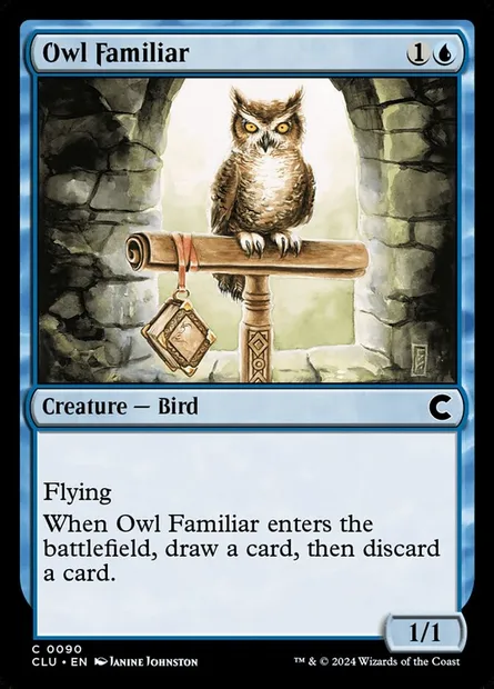 Owl Familiar, Magic card CLU 90 — Ravnica: Clue Edition set