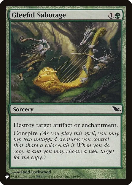 Gleeful Sabotage, Magic card PLST SHM-116 — The List set