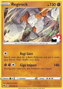 Regirock, Pokémon card PPS 075-3 — Play! Pokémon Prize Pack Series set