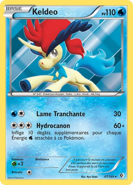 Keldeo, carte Pokémon BCR 47 — extension Frontières Franchies