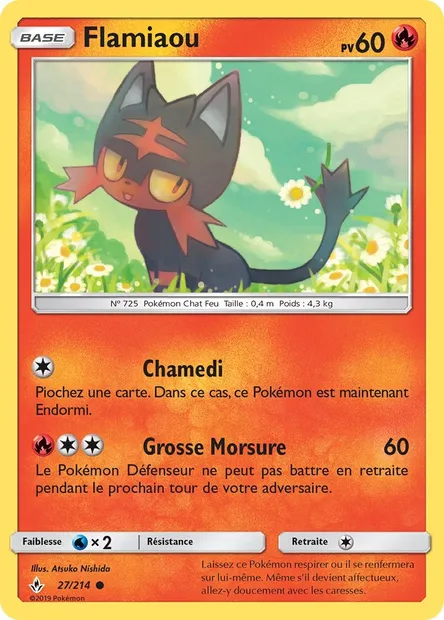 Flamiaou, carte Pokémon UNB 27 — extension Alliance Infaillible