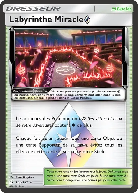 Labyrinthe Miracle ◇, carte Pokémon TEU 158 — extension Duo de Choc