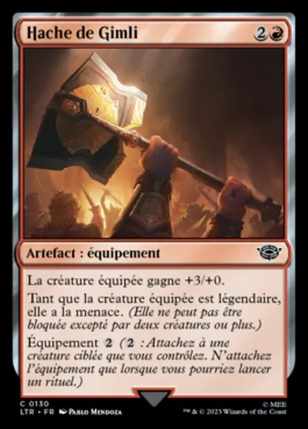 Hache de Gimli, carte Magic LTR 130 — extension Le Seigneur des Anneaux : chroniques de la Terre du Milieu