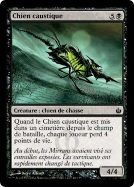 Chien caustique, carte Magic MBS 40 — extension Mirrodin assiégé