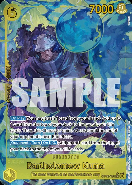 Bartholomew Kuma, One Piece card OP12-119 — LEGACY OF THE MASTER set
