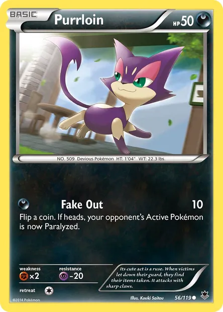 Purrloin, Pokémon card PHF 56 — Phantom Forces set