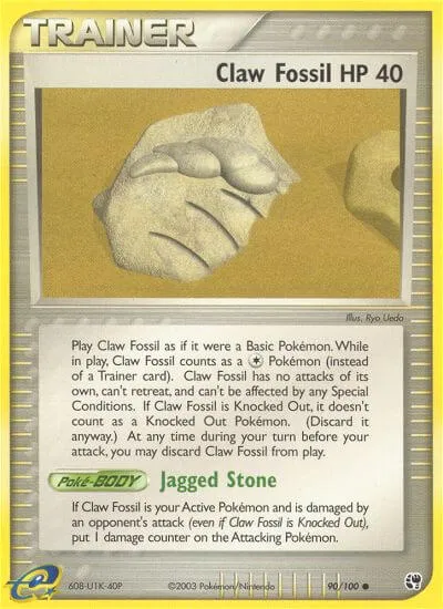Claw Fossil, Pokémon card SS 90 — Sandstorm set