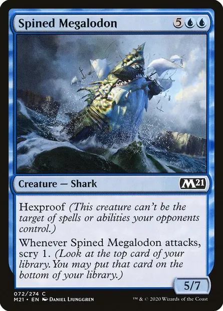 Spined Megalodon, Magic card M21 72 — Core Set 2021 set