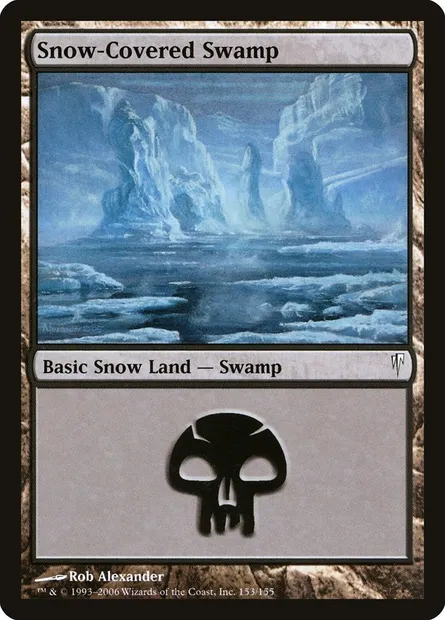 Snow-Covered Swamp, Magic card CSP 153 — Coldsnap set