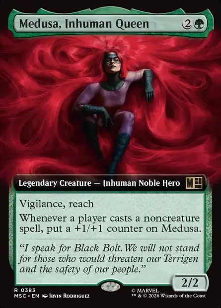 Medusa, Inhuman Queen, Magic card MSC 383 — Marvel Super Heroes Commander set