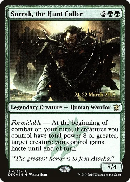 Surrak, le Grand veneur, carte Magic PDTK 210s — extension Dragons of Tarkir Promos