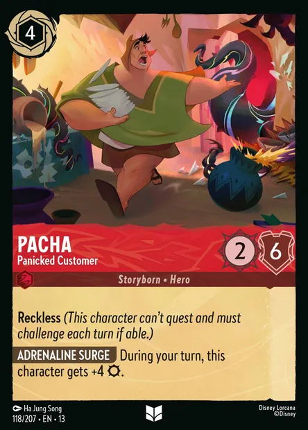 Pacha - Panicked Customer, Disney Lorcana card CH13-118 — Attack of the Vine! set