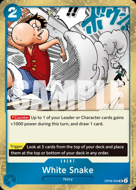 White Snake, One Piece card OP06-059 — WINGS OF THE CAPTAIN set