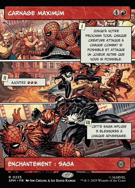 Carnage maximum, carte Magic SPM 225 — extension Marvel's Spider-Man
